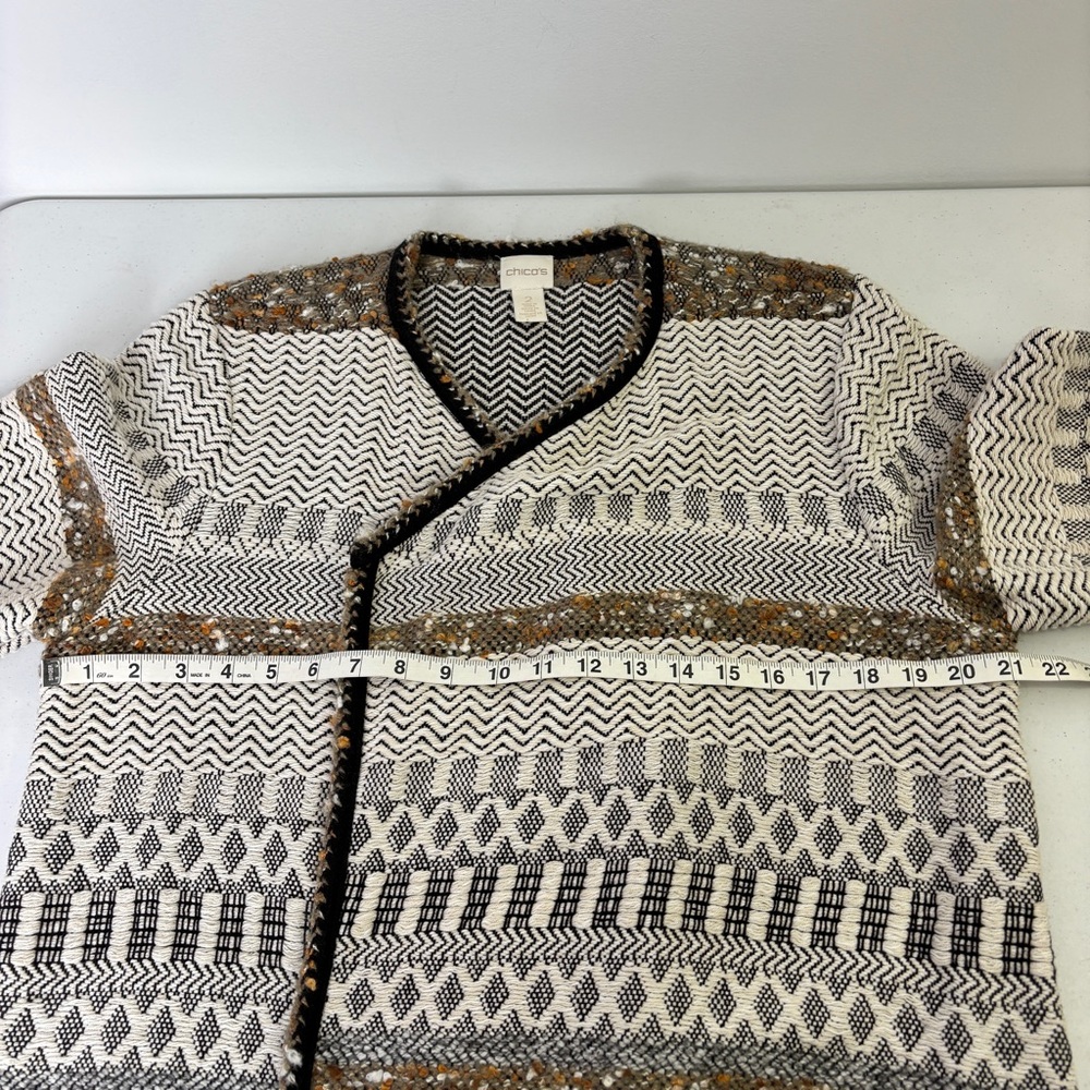Chico’s Textured Patterned Open Front Cardigan - image 4